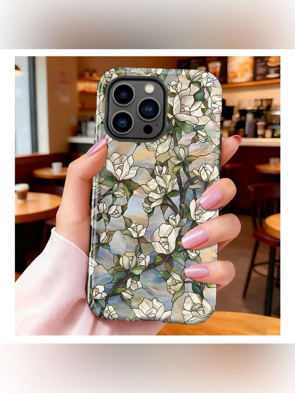 iPhone 15 White Floral Protective Phone Case – Brand New